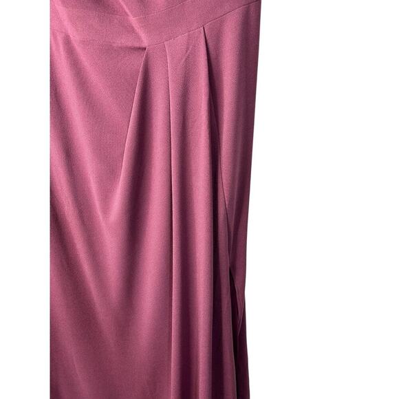 Davids Bridal Dress Size 22 Chianti Long Pleated Off the Shoulder Stretch Crepe - Picture 3 of 11